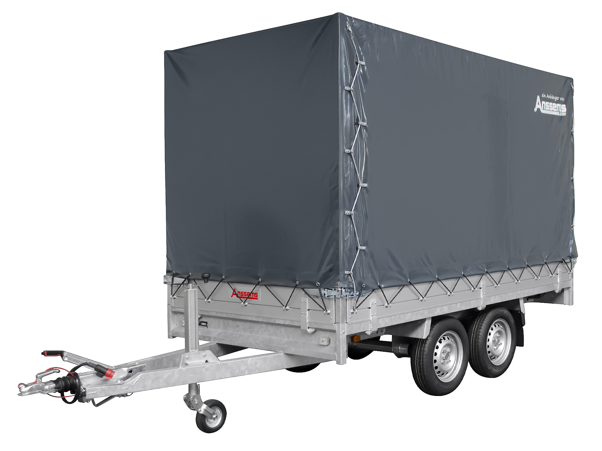 Anssems PKW Anhänger Hochlader Alu 3000 kg, Ladefläche 4,05 x 1,78 m mit Aktionsplane 1,80m