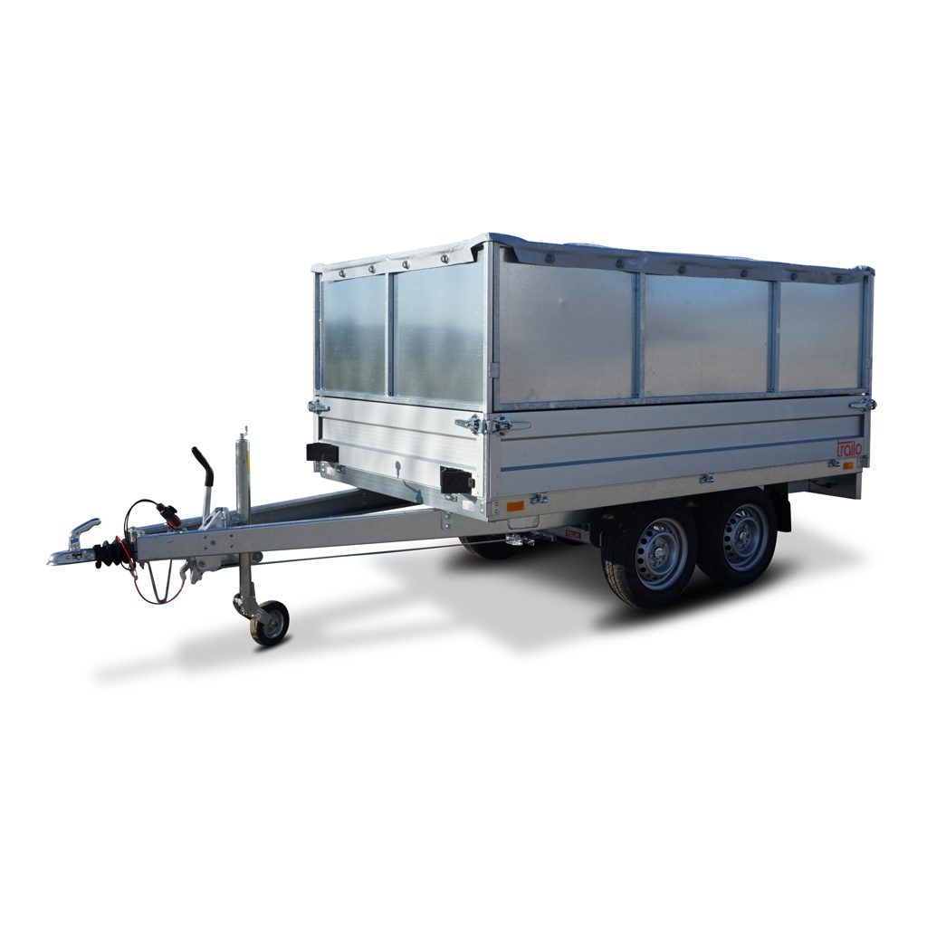 trailo PKW Anhänger Hochlader HL 2616-27, 2700 kg, Ladefläche 2,65 x 1,65 m - mit Blechaufsatz und Plane