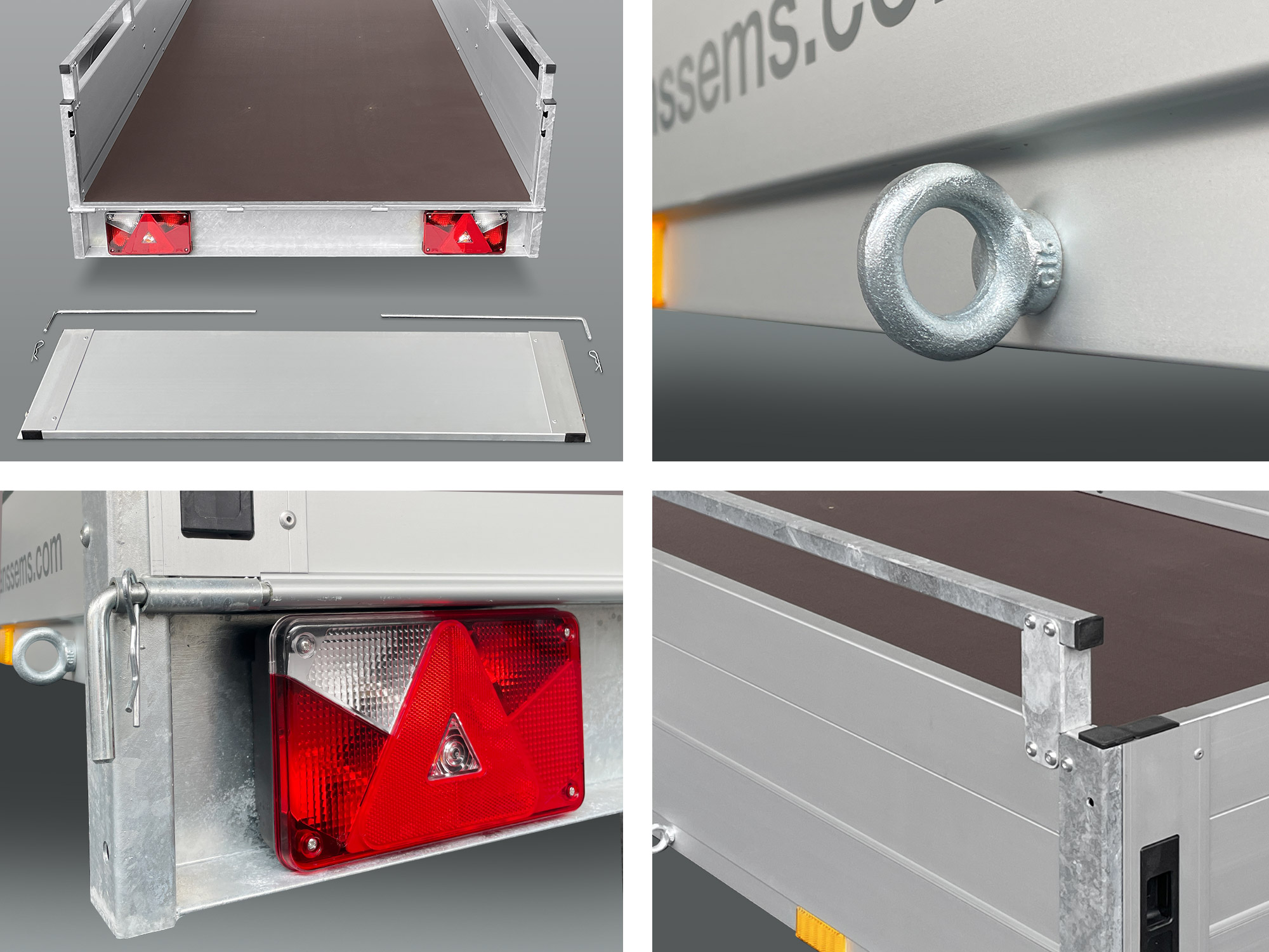 Anssems PKW Anhänger Tieflader Alu GT 750 kg, Ladefläche 2,51 x 1,26 m - mit Reling