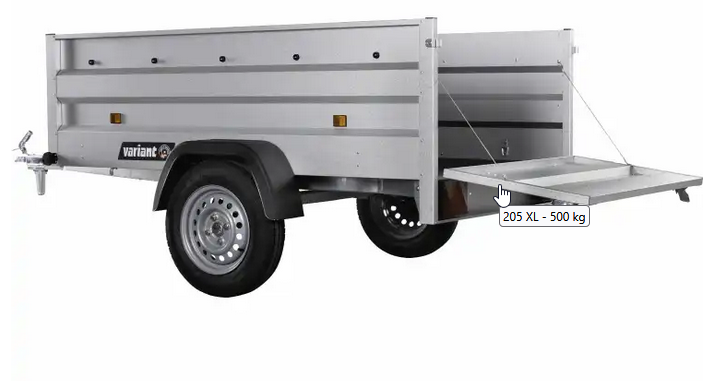 Variant 205 XL, 500kg ungebremst Ladefläche 1,99 x 1,16m Tieflader