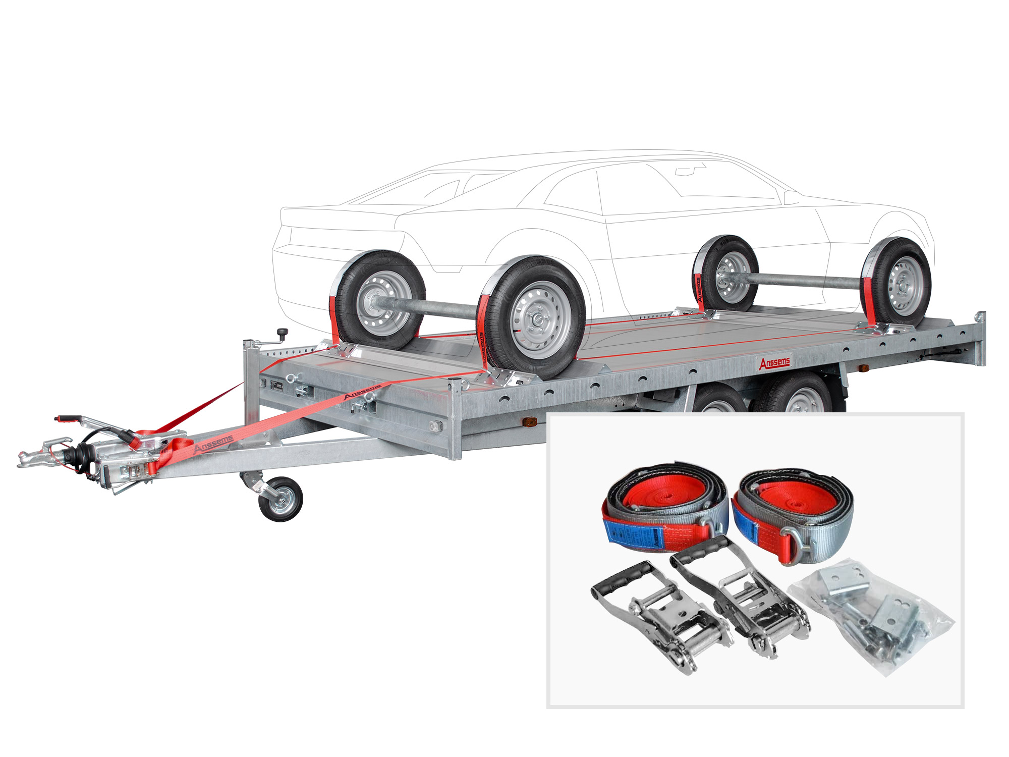 Anssems Spanngurtsatz Easyfix für Fahrzeugtransporter