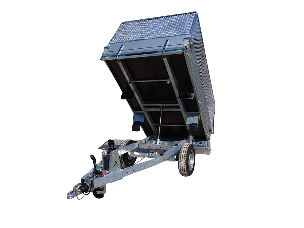 Anssems PKW Anhänger Heckkipper 1350 kg, Ladefläche 2,51 x 1,50 m - Handhydraulik - mit Gitteraufsatz Anssems PKW Anhänger Heckkipper 1350 kg, Ladefläche 2,51 x 1,50 m - Handhydraulik - mit Gitteraufsatz