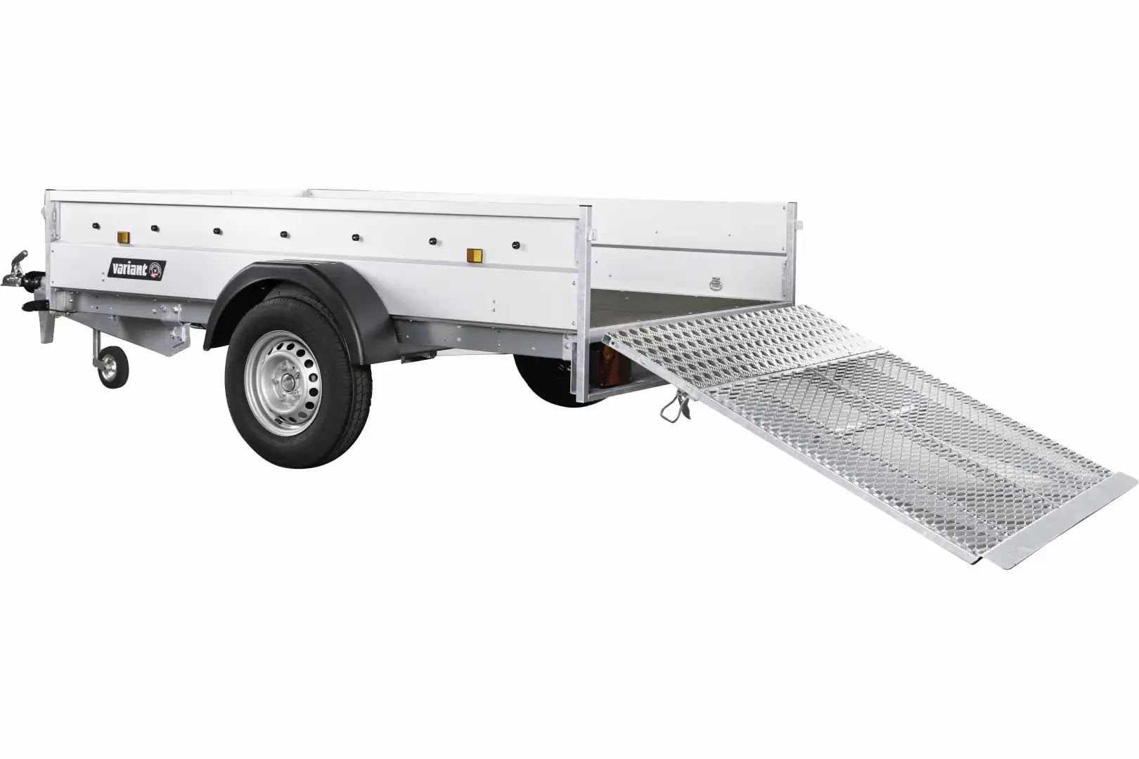 Variant PKW Anhänger Maschinentransporter 1304 F1 MR, 1350 kg, Ladefläche 2,57 x 1,45 m mit Heckrampe, Stahlbordwände