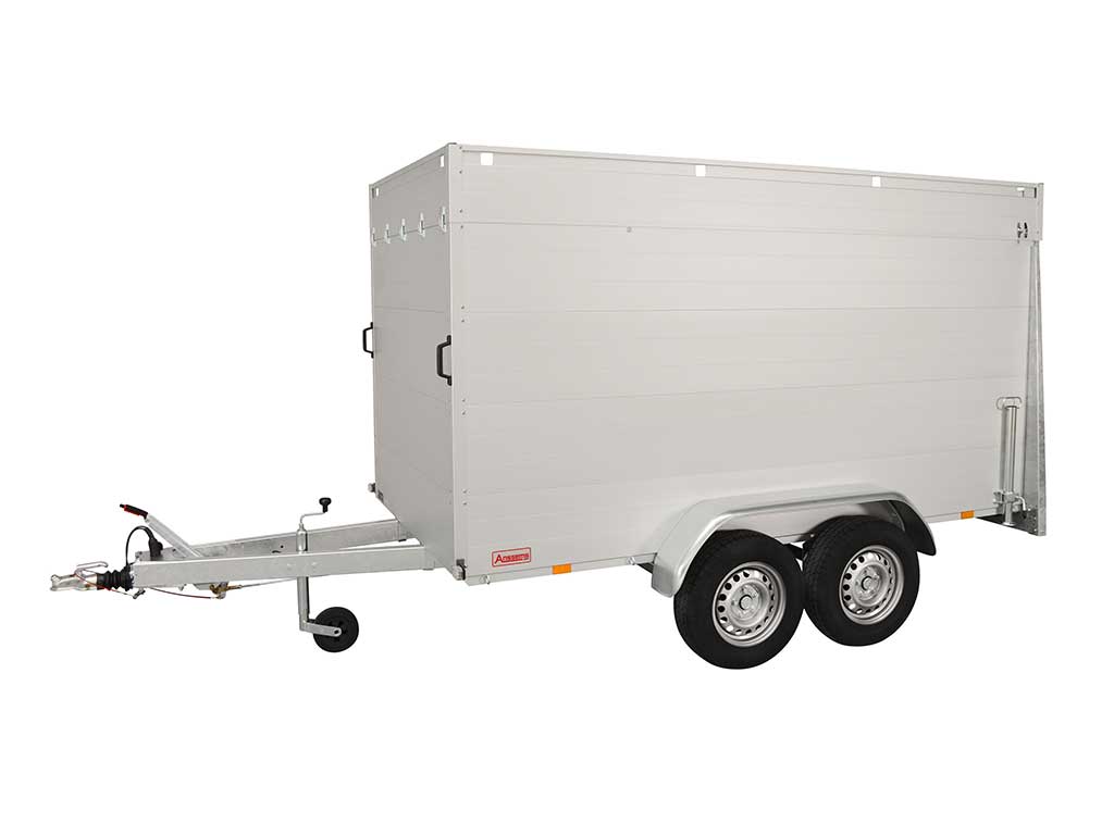 Anssems Kofferanhänger mit Klappdach und Rampe 2500 kg, Ladefläche 3,01 x 1,51 m, Innenhöhe 1,53 m Anssems Kofferanhänger mit Klappdach und Rampe 2500 kg, Ladefläche 3,01 x 1,51 m, Innenhöhe 1,53 m