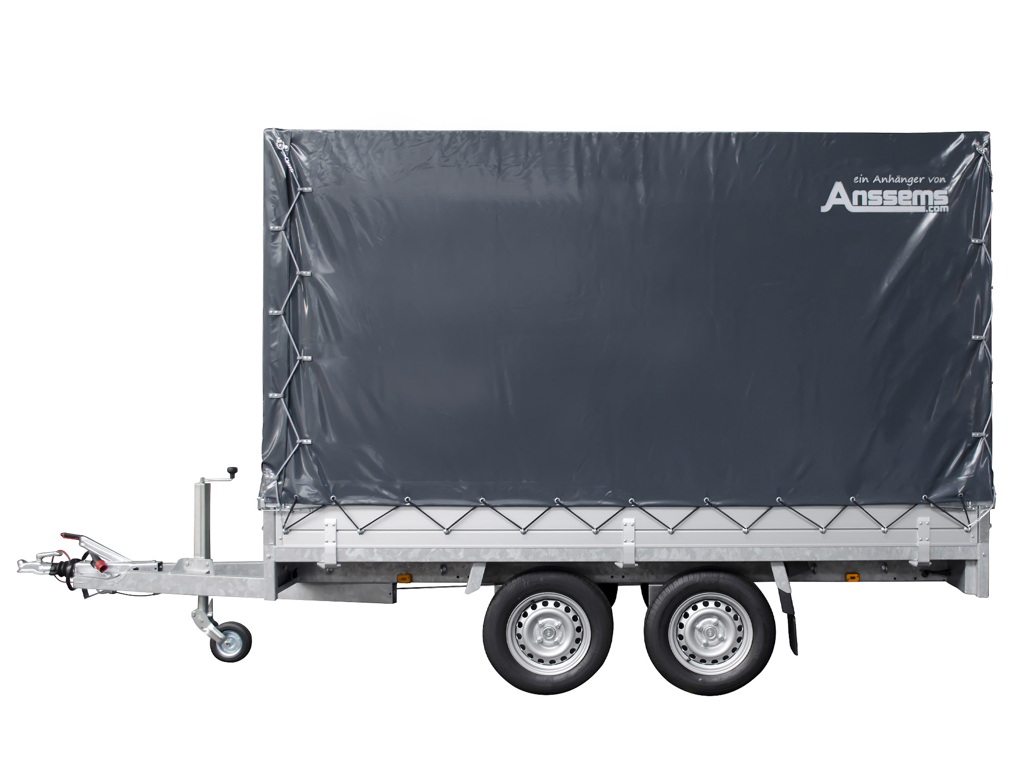 Anssems PKW Anhänger Hochlader Alu 3000 kg, Ladefläche 3,25 x 1,78 m mit Aktionsplane 1,80m