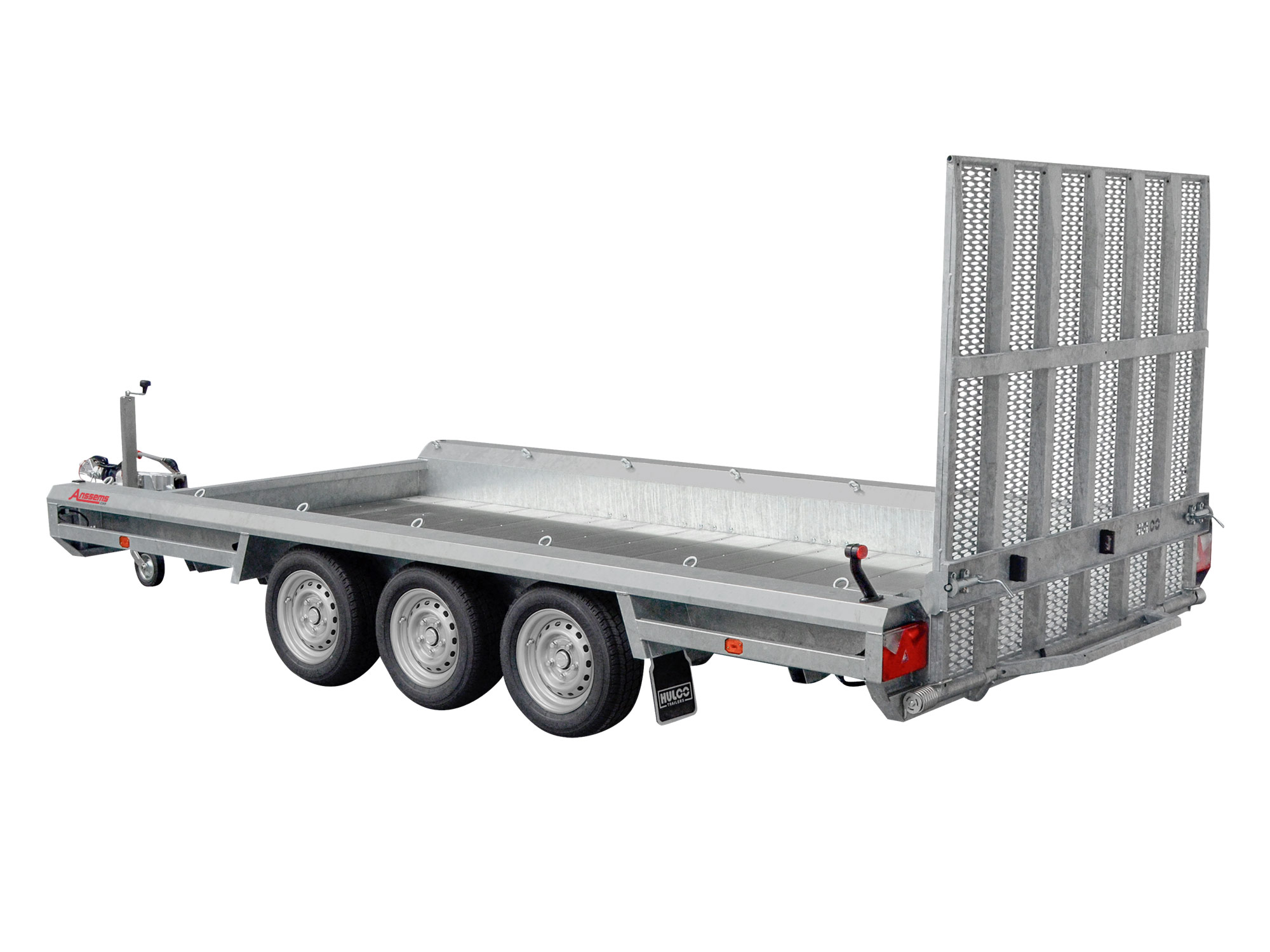 Hulco PKW Anhänger Maschinentransporter TERRAX-3 3500 kg, Ladefläche 4.69 x 1,95 m - Klappe 150 cm (Tridem)