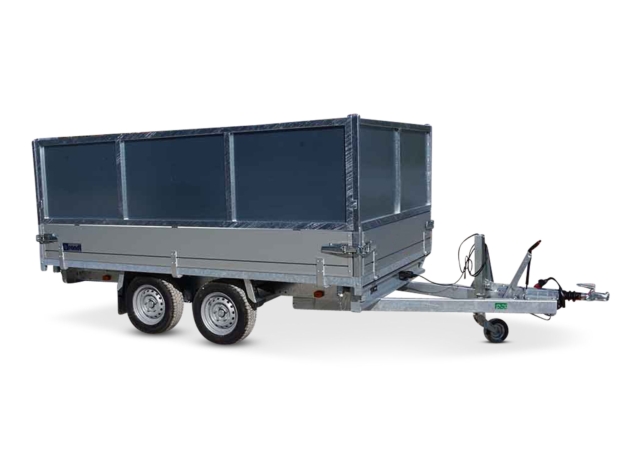 Anssems PKW Anhänger 3-Seitenkipper 3500 kg, Ladefläche 3,05x 1,78 m - Elektrisch - mit Blechaufsatz