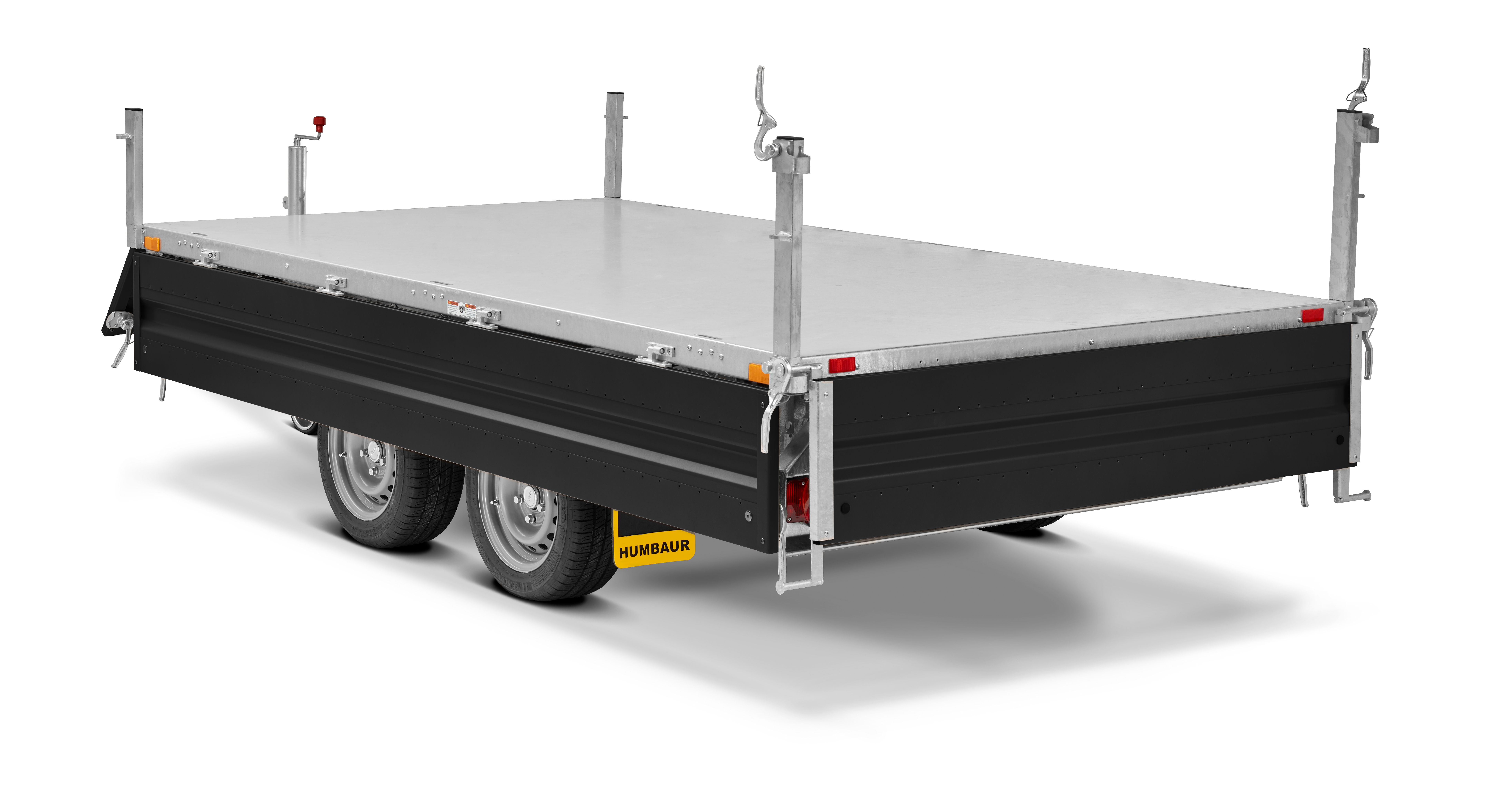 Humbaur HTK 3000.31 mit Stahlbordwände schwarz 3-Seitenkippe3000kg, 3140mm x 1750mm, Elektro + Handhydraulik