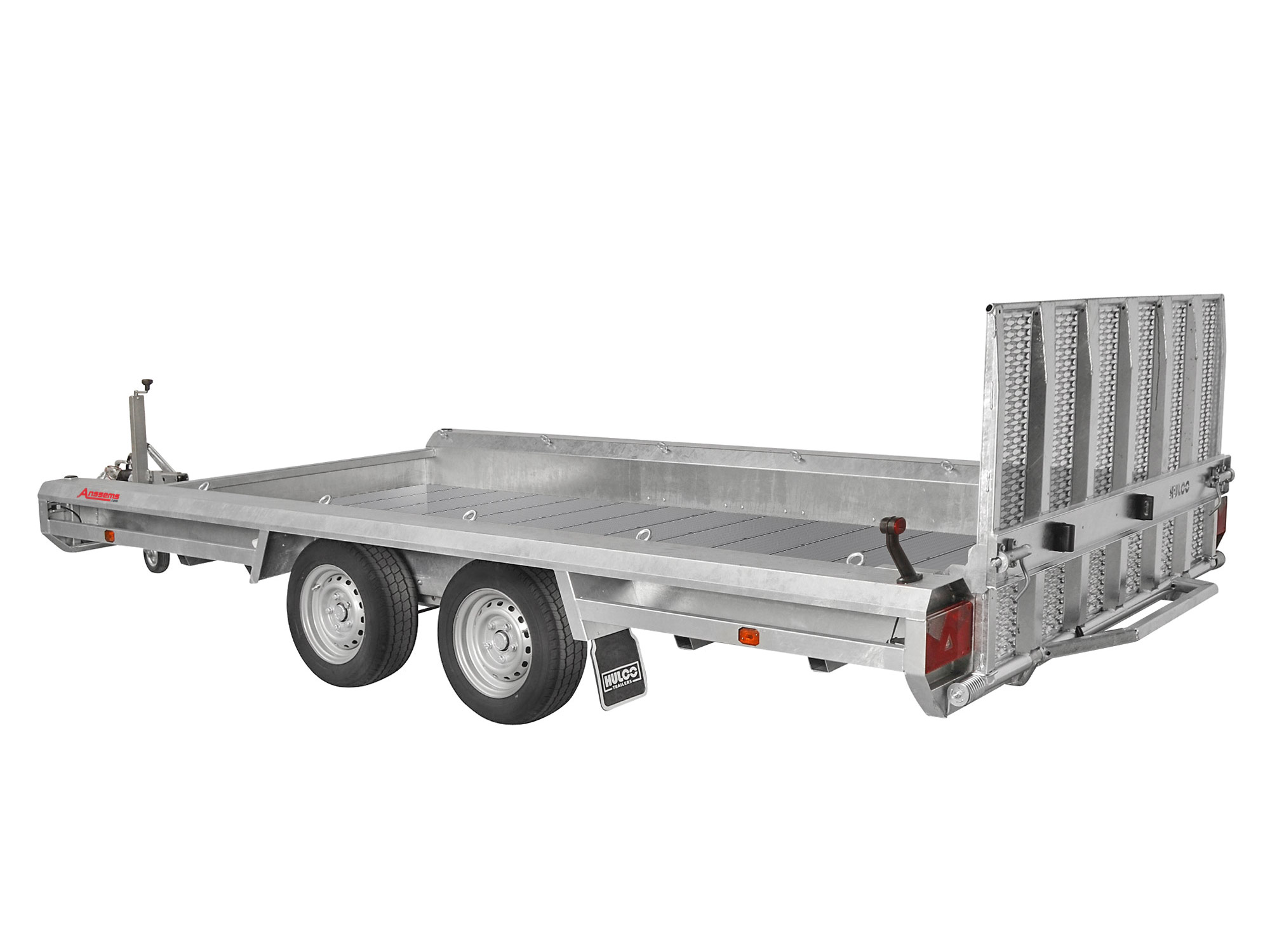 Hulco PKW Anhänger Maschinentransporter TERRAX 3000kg, Ladefläche 3,44 x 1,65 m - Klappe 100 cm