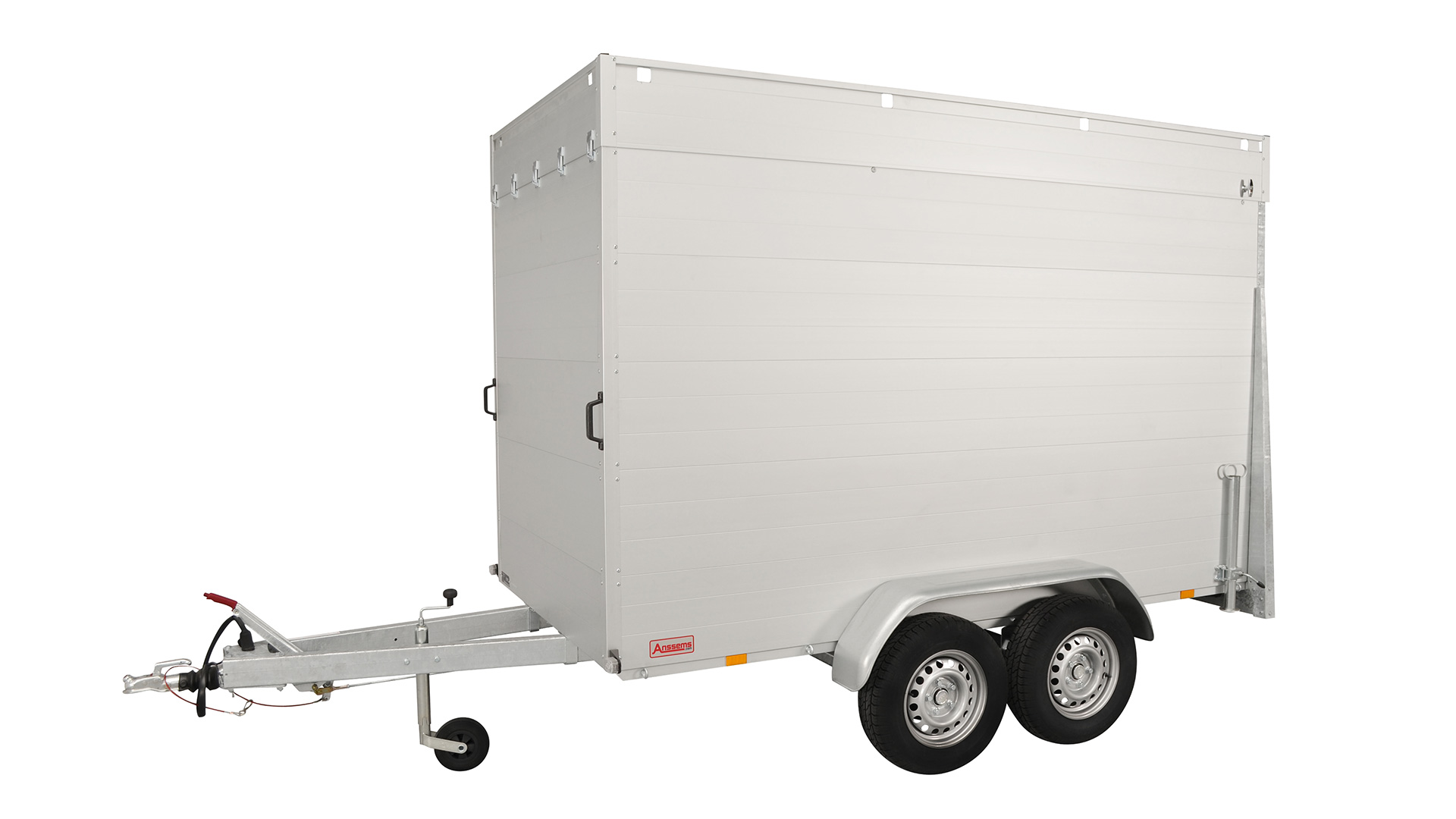 Anssems Kofferanhänger mit Klappdach und Rampe 2500 kg, Ladefläche 3,01 x 1,51 m, Innenhöhe 1,88 m Anssems Kofferanhänger mit Klappdach und Rampe 2500 kg, Ladefläche 3,01 x 1,51 m, Innenhöhe 1,88 m