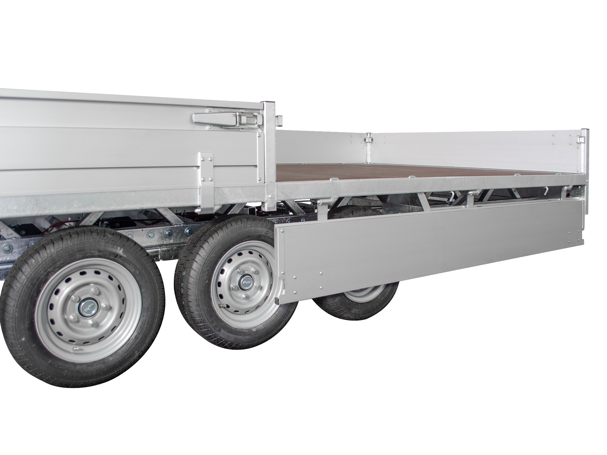 Hulco PKW Anhänger Hochlader Alu 3500 kg, Ladefläche 6,11 x2,03 m - Tridem