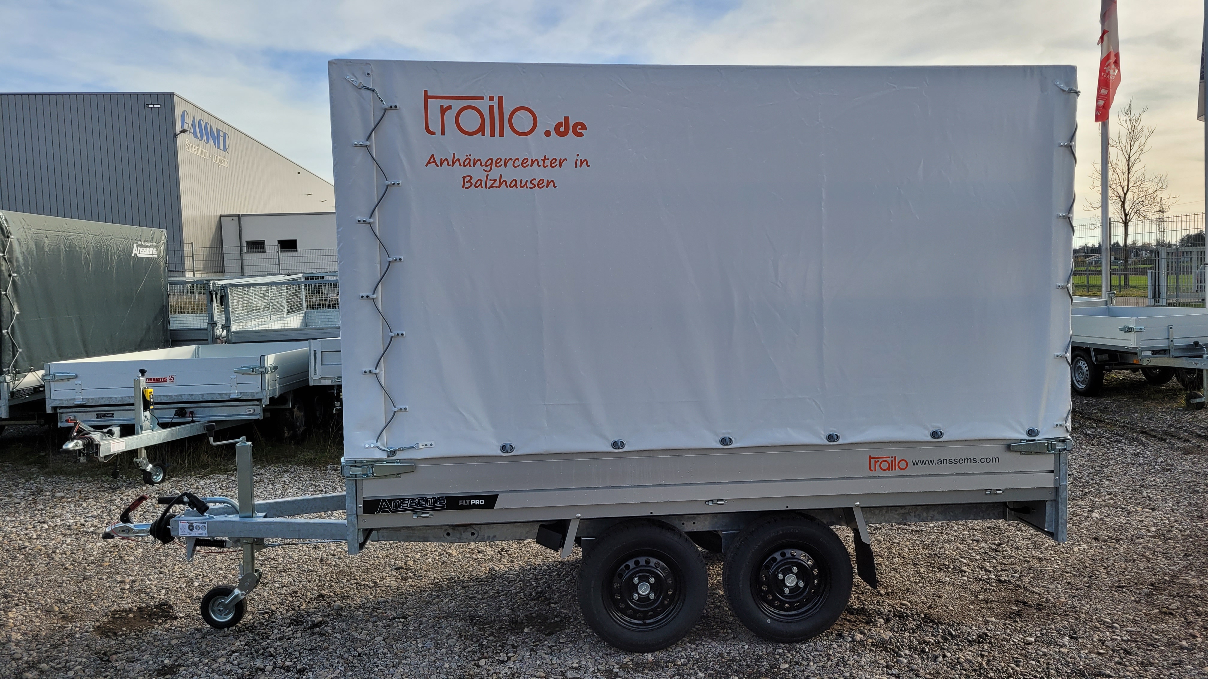 Anssems PKW Anhänger Hochlader Alu PLT-2 PRO 2000 kg, Ladefläche 3.05 x 1,50 m mit Aktionsplane 1.80m Trailo