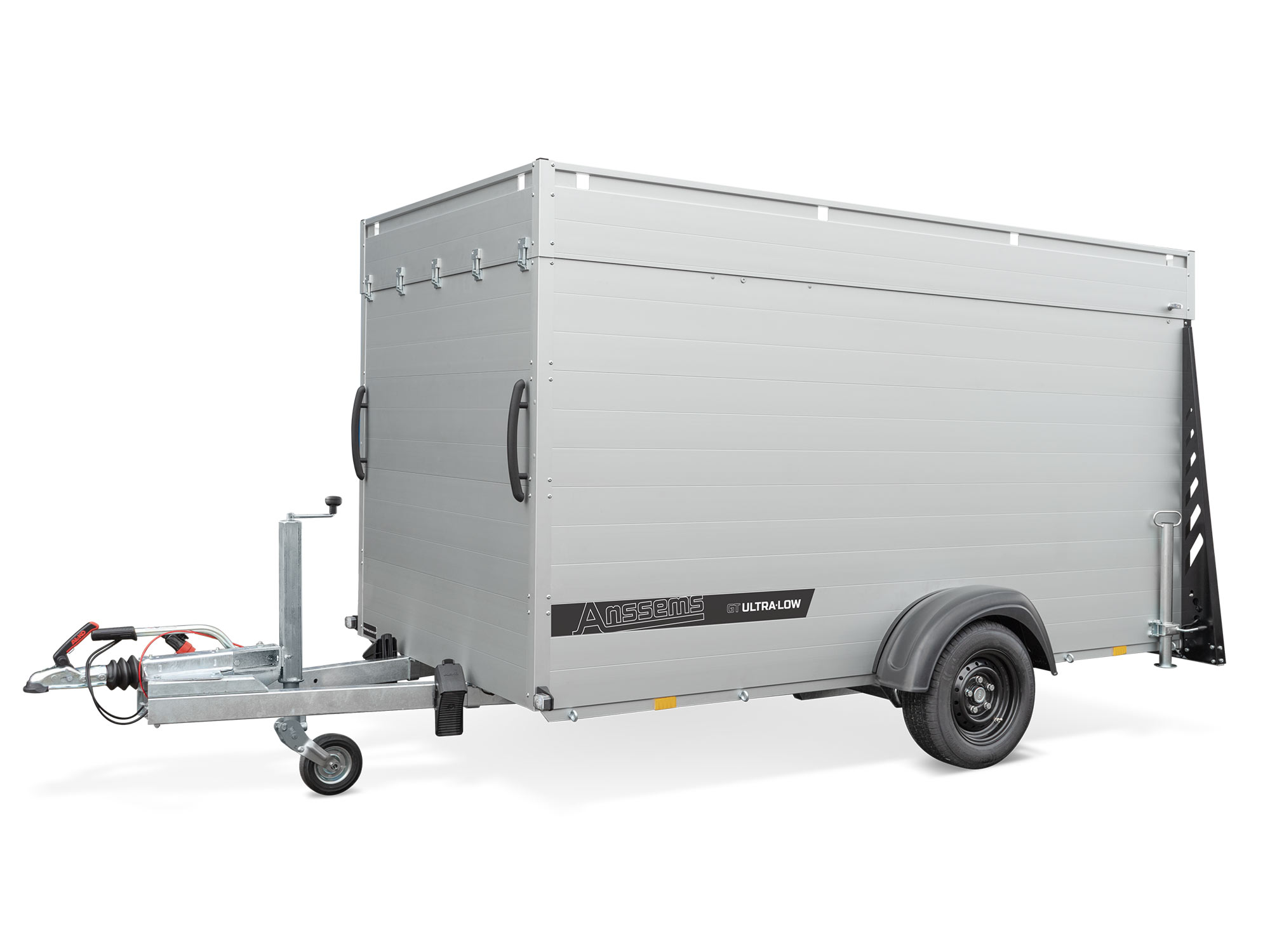 Anssems GTB Ultra Low Kofferanhänger Klappdach und Rampe ,1500 kg, Ladefläche 3,01 x 1,51 m, Innenhöhe 1,53m