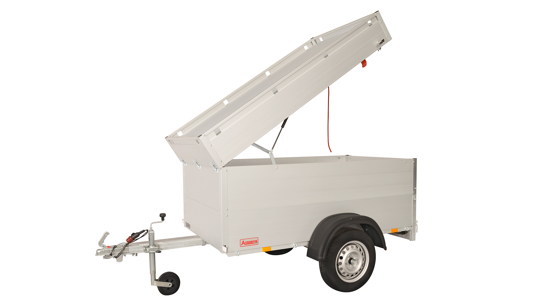 Anssems PKW Anhänger Tieflader Alu 500 kg, Ladefläche 1,81 x1,01 m - mit hoher Bordwand und Deckel