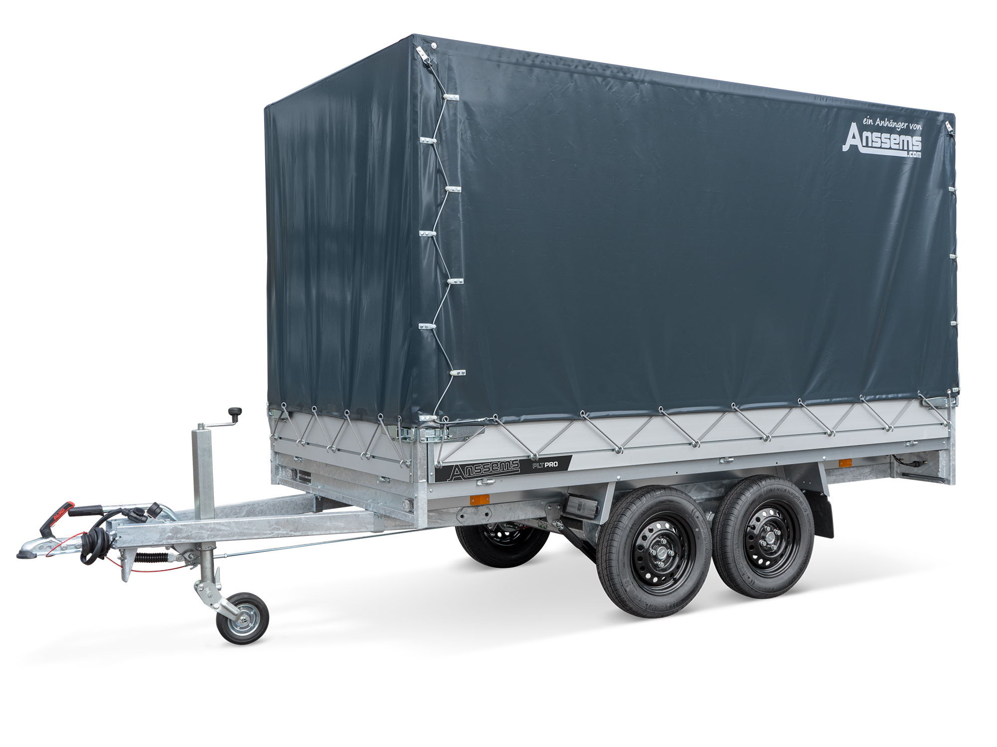 Anssems PKW Anhänger Hochlader Alu PLT-2 PRO 1350kg, Ladefläche 3.05 x 1,50 m mit Aktionsplane 1.65m