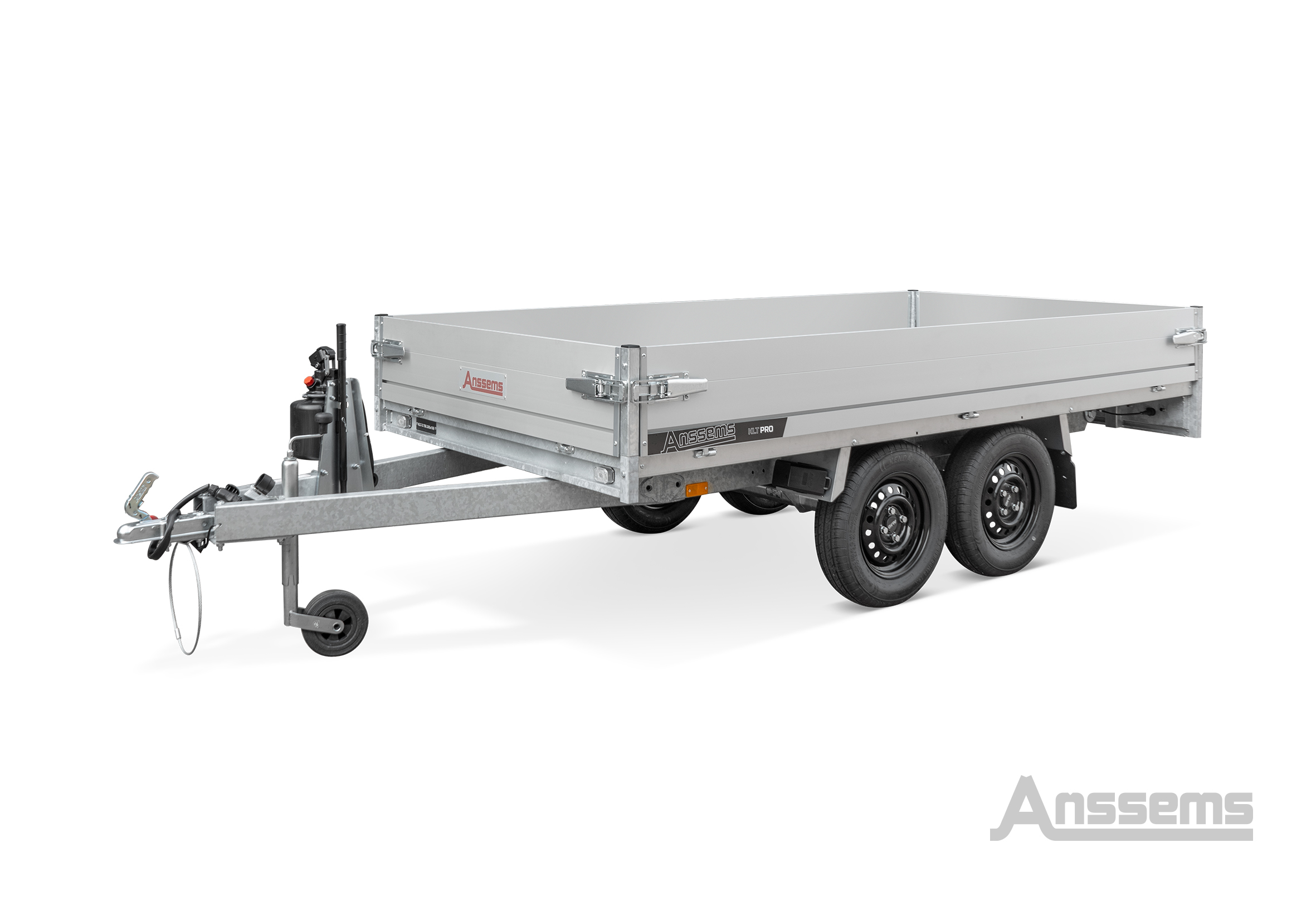 Anssems Heckkipper KLT-2 Pro 750 kg, Ladefläche 3.05 x 1.50m - Handhydraulik und Blechboden