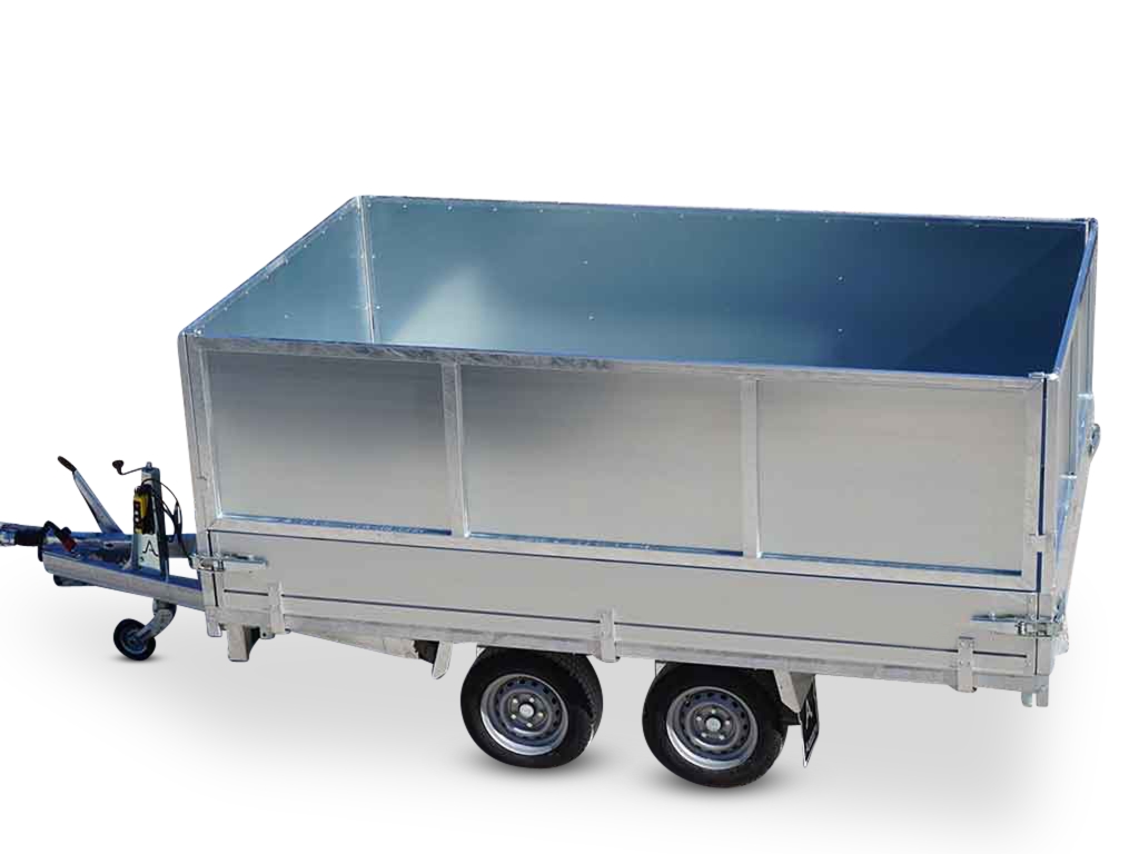 Anssems PKW Anhänger 3-Seitenkipper 3000 kg, Ladefläche 3,05x 1,78 m - Elektrisch - mit Blechaufsatz
