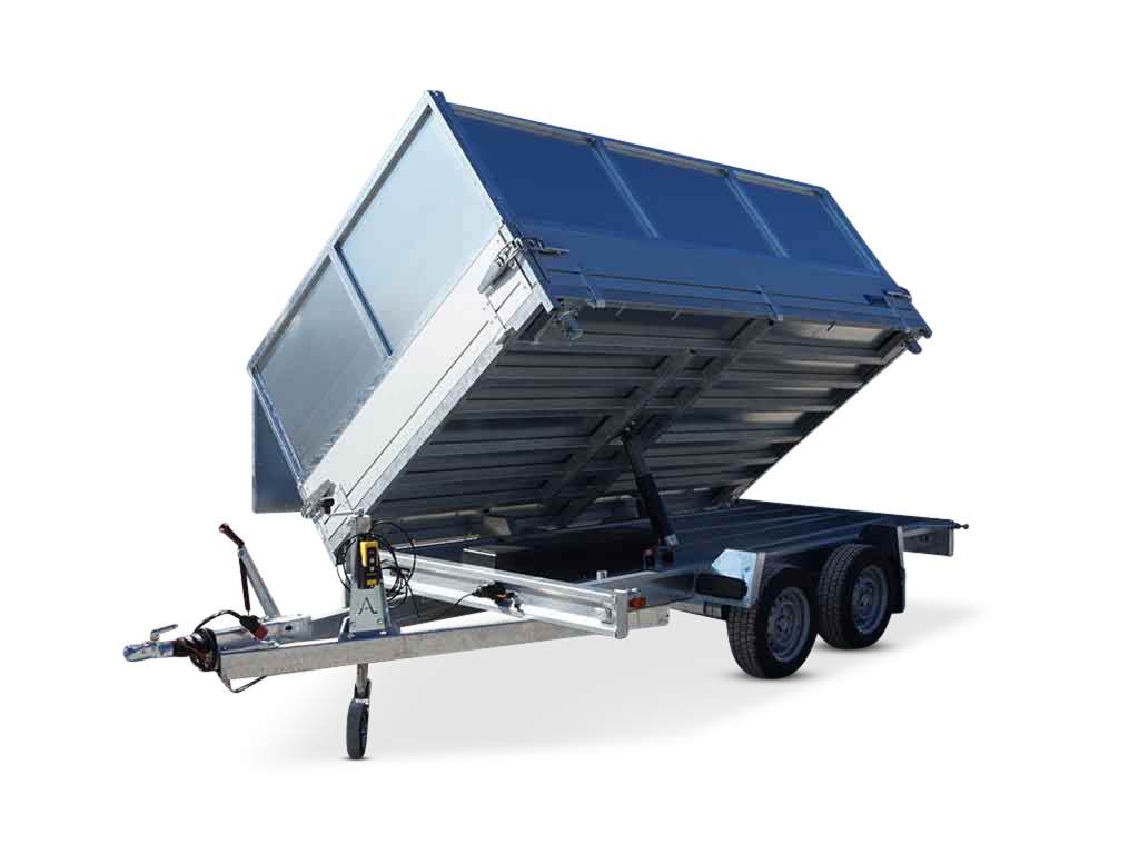 Anssems PKW Anhänger 3-Seitenkipper 3000 kg, Ladefläche 3,05x 1,78 m - Elektrisch - mit Blechaufsatz