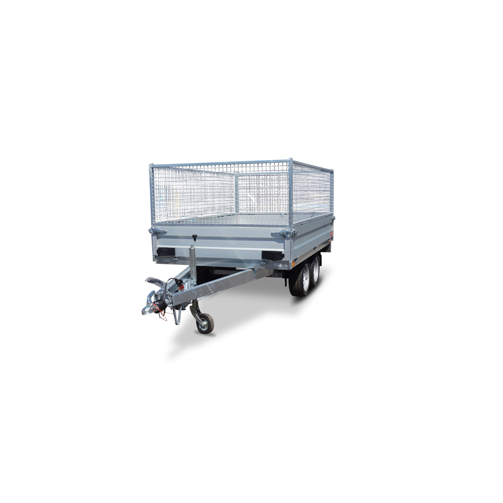 trailo PKW Anhänger Hochlader HL 2616-20, 2000 kg, Ladefläche 2,65 x 1,65 m - mit Gitteraufsatz