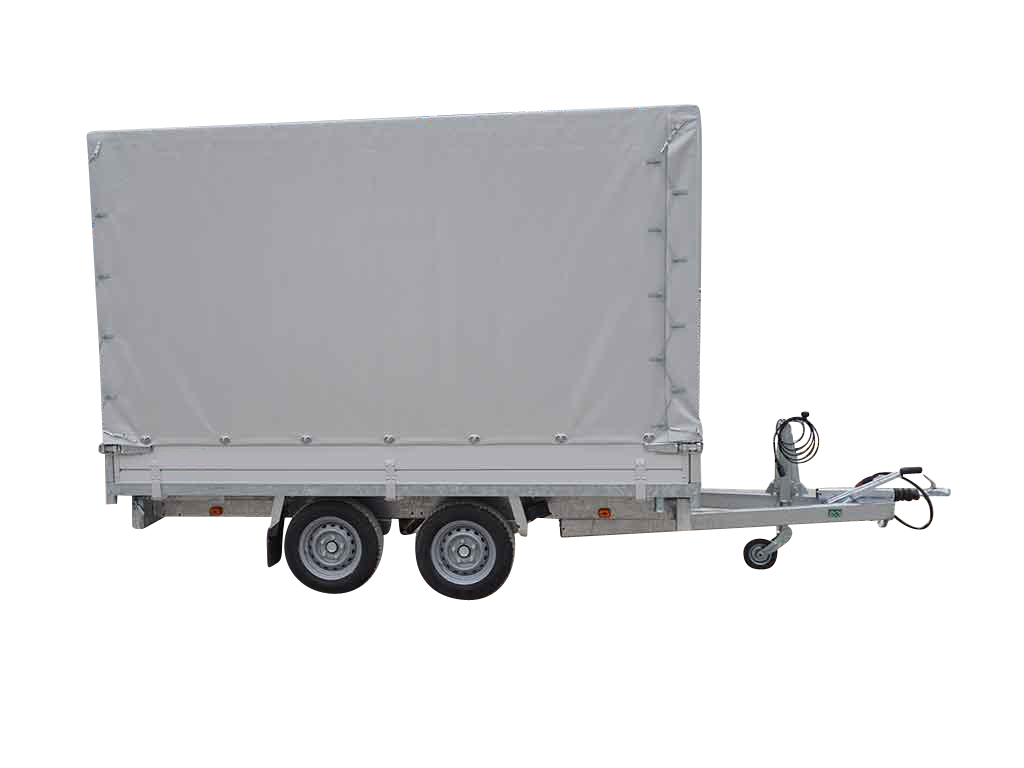 Anssems PKW Anhänger 3-Seitenkipper 3500 kg, Ladefläche 3,05x 1,78 m - Elektrisch - mit Planenaufbau 1,80 m