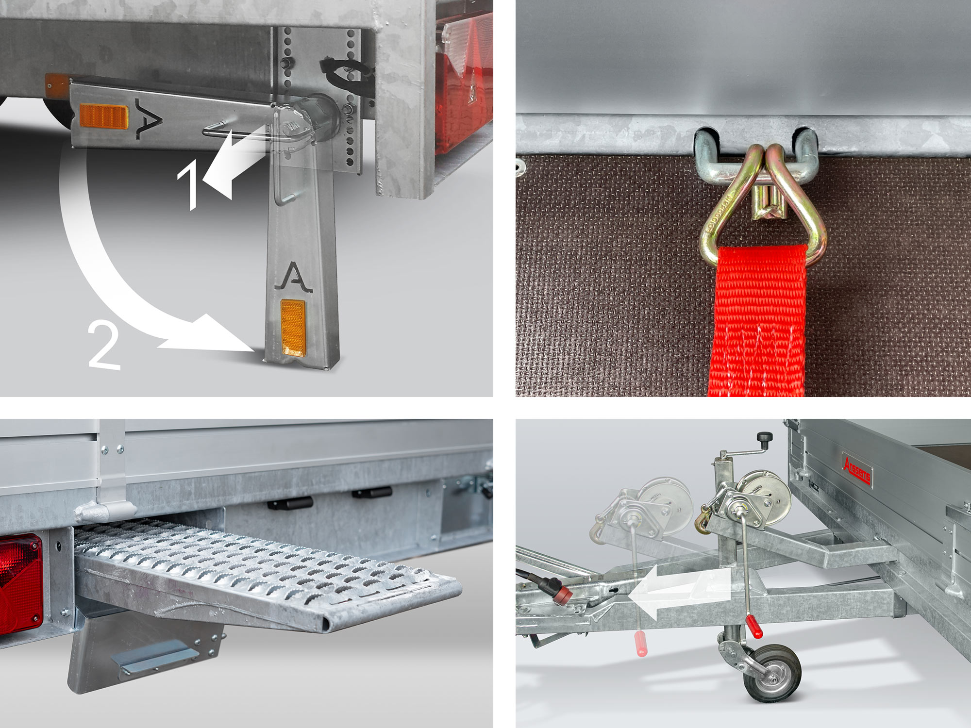 Anssems Hochlader Fahrzeugtransporter Alu ASX 2500 kg, Ladefläche 4,05 x 1,78 m