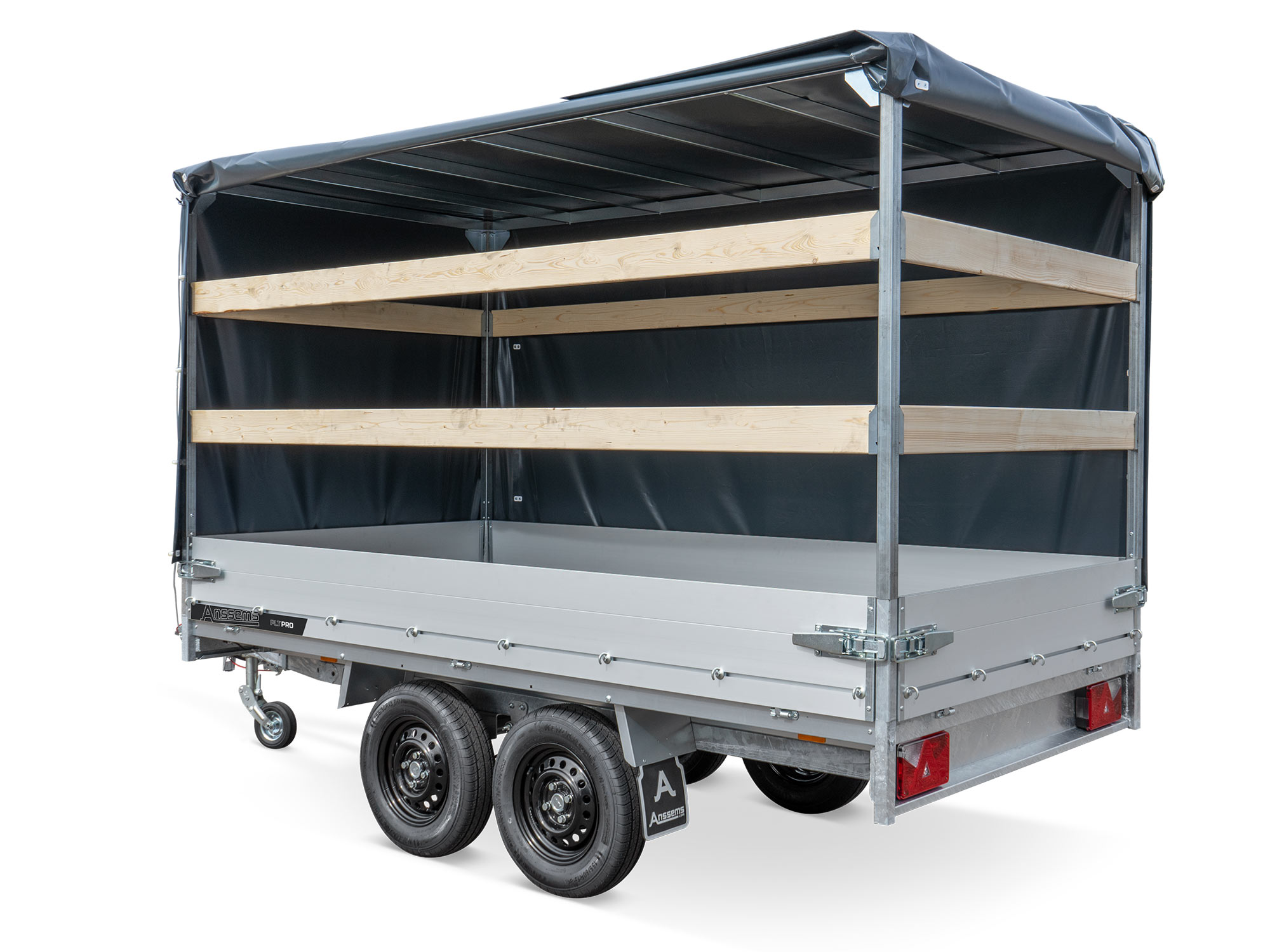 Anssems PKW Anhänger Hochlader Alu PLT-2 PRO 1350kg, Ladefläche 3.05 x 1,50 m mit Aktionsplane 1.65m