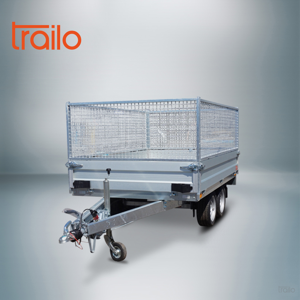 trailo PKW Anhänger Hochlader HL 2616-27, 2700 kg, Ladefläche 2,65 x 1,65 m - mit Gitteraufsatz NEU