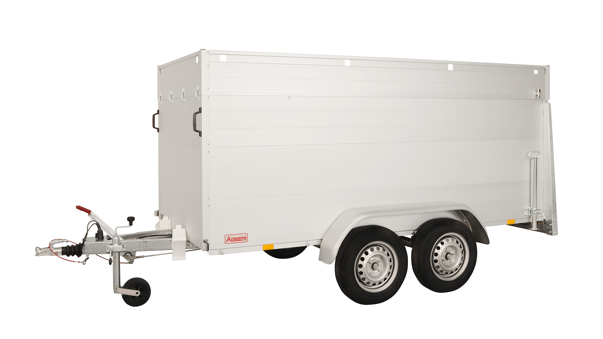 Anssems Kofferanhänger mit Klappdach und Rampe 1500 kg, Ladefläche 3,01 x 1,26 m, Innenhöhe 1,18 m Anssems Kofferanhänger mit Klappdach und Rampe 1500 kg, Ladefläche 3,01 x 1,26 m, Innenhöhe 1,18 m