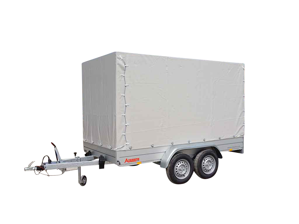 Anssems PKW Anhänger Tieflader Alu GTT 2000 kg, Ladefläche 3,01 x 1,51 m - mit Reling und Planenaufbau 2,05 m