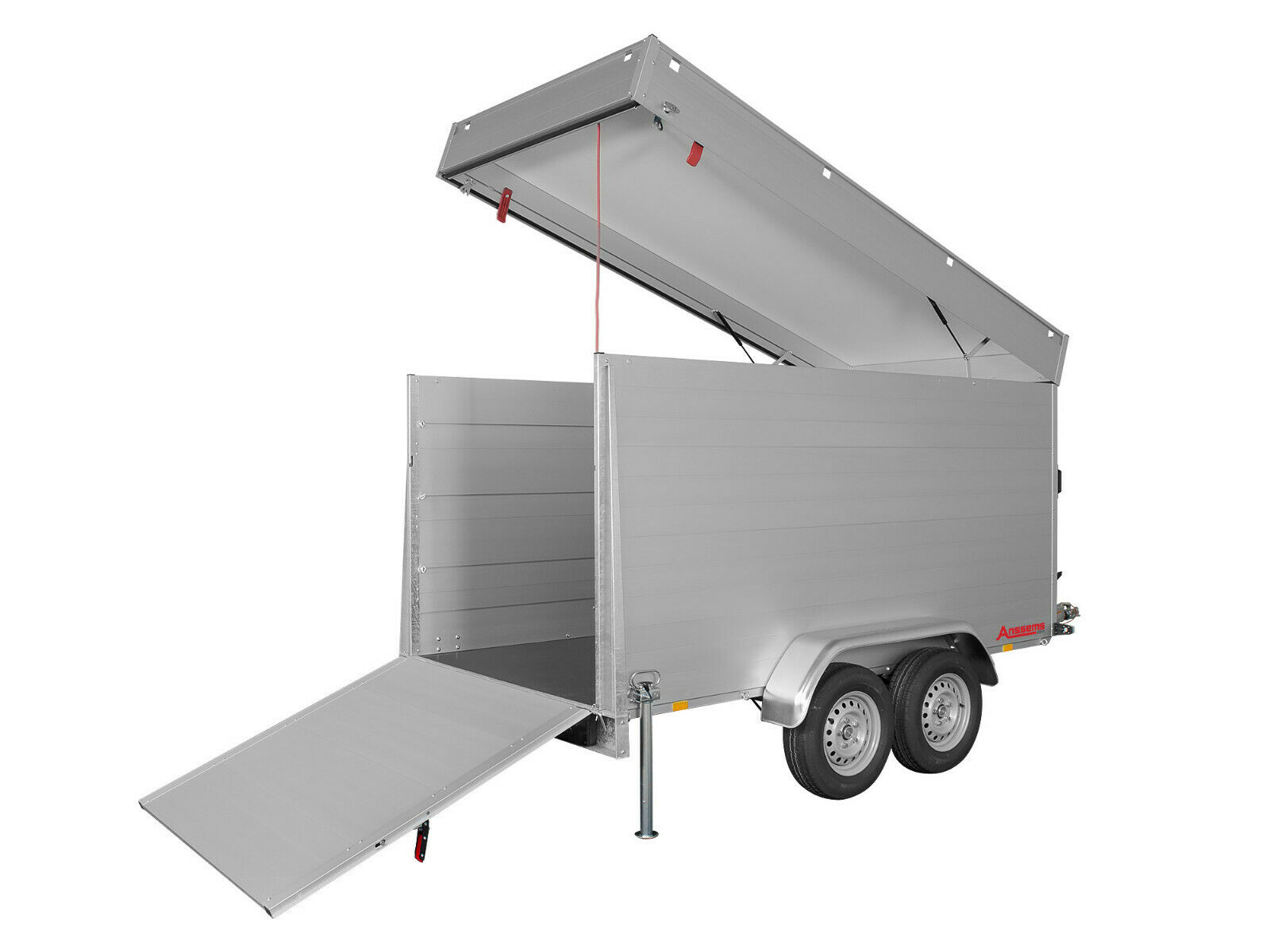 Anssems Kofferanhänger mit Klappdach und Rampe 2500 kg, Ladefläche 3,01 x 1,51 m, Innenhöhe 1,53 m Anssems Kofferanhänger mit Klappdach und Rampe 2500 kg, Ladefläche 3,01 x 1,51 m, Innenhöhe 1,53 m