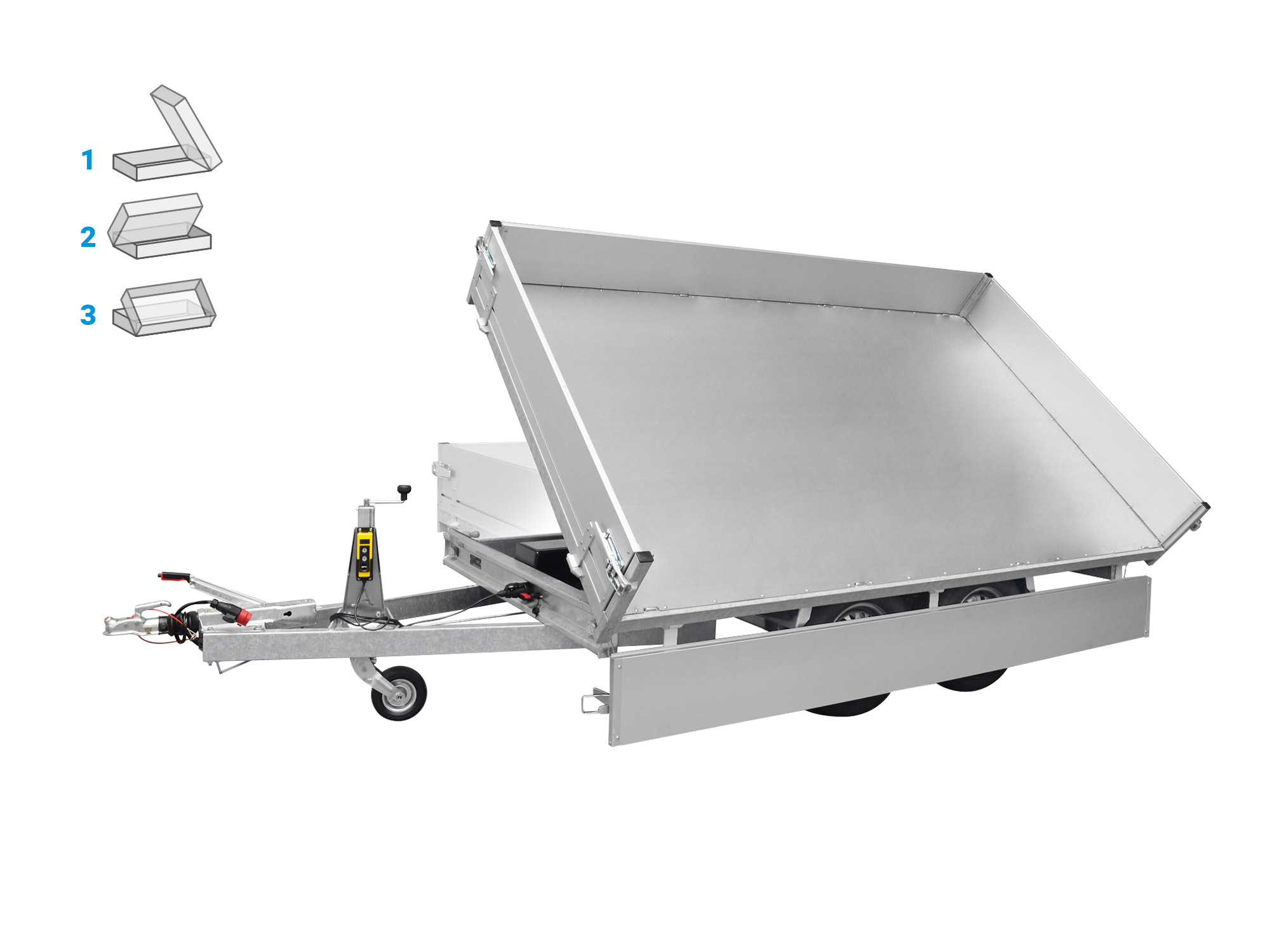Anssems 3-Seitenkipper KSX 3000 kg, Ladefläche 3.55x1.78m - Elektrisch