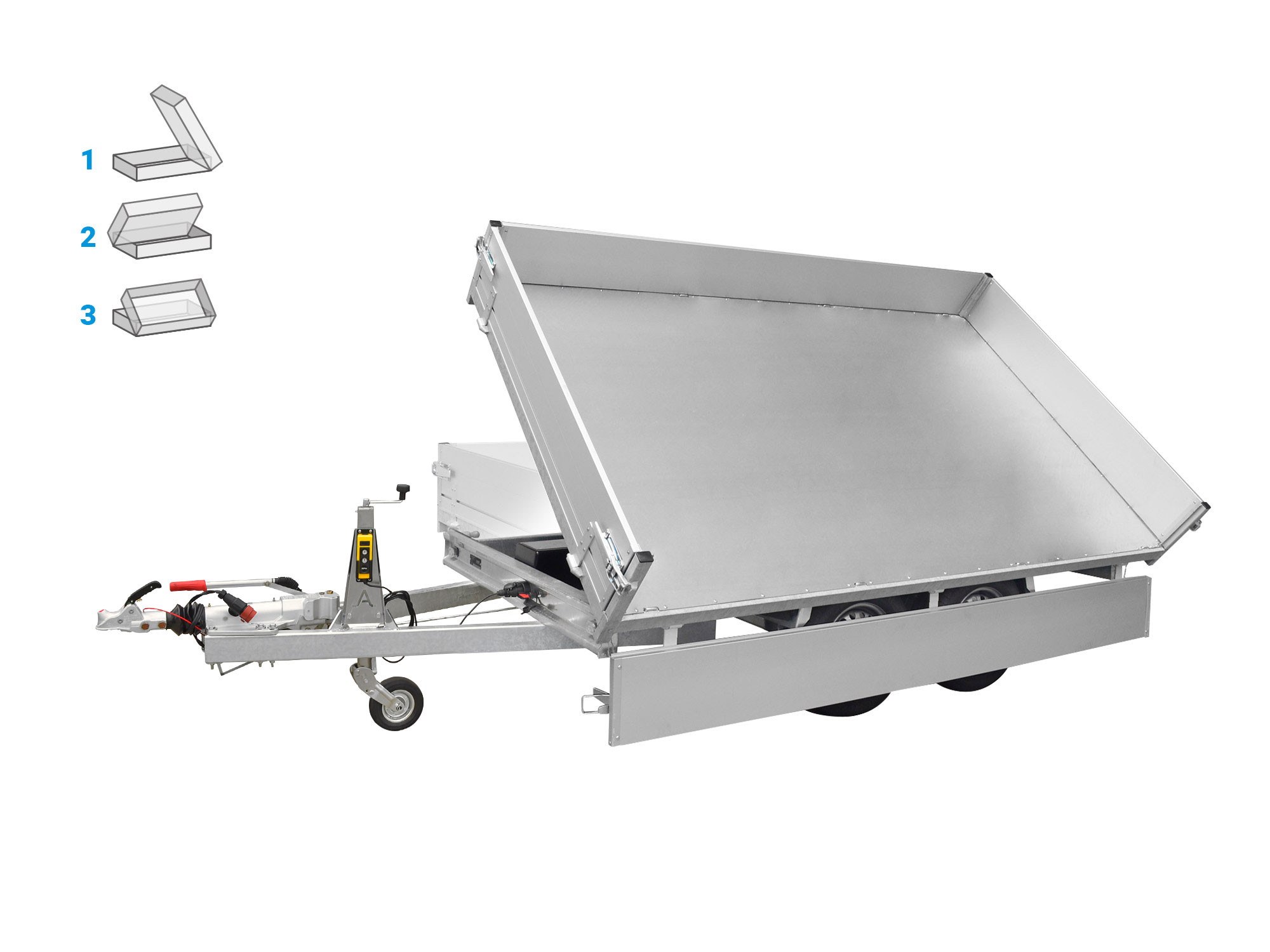 Anssems 3-Seitenkipper KSX 3500 kg, Ladefläche 3.55 x 1.78m - Elektrisch