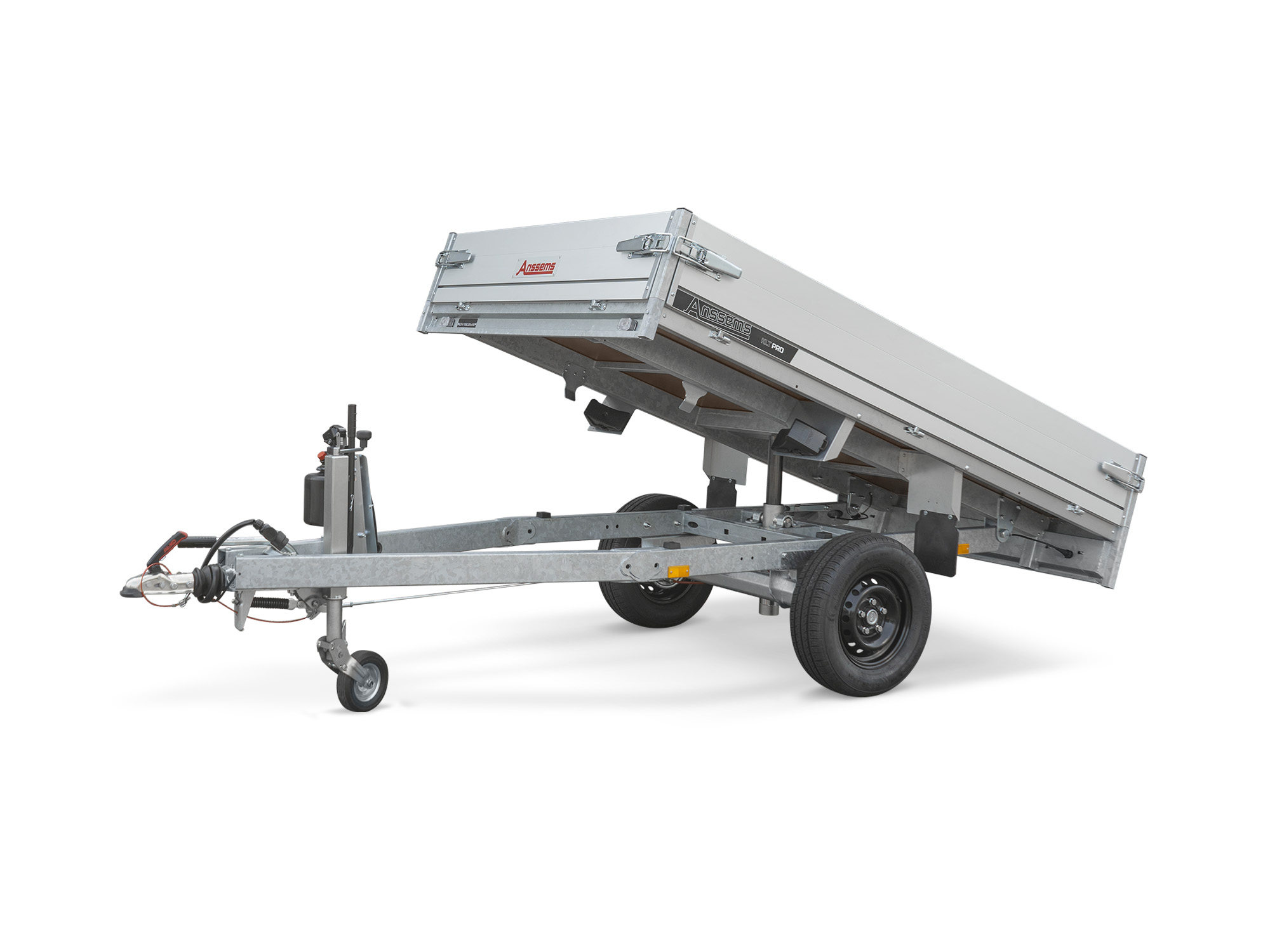 Anssems Heckkipper KLT-1 Pro 1350 kg, Ladefläche 2.51 x 1.50m - Handhydraulik und Blechboden